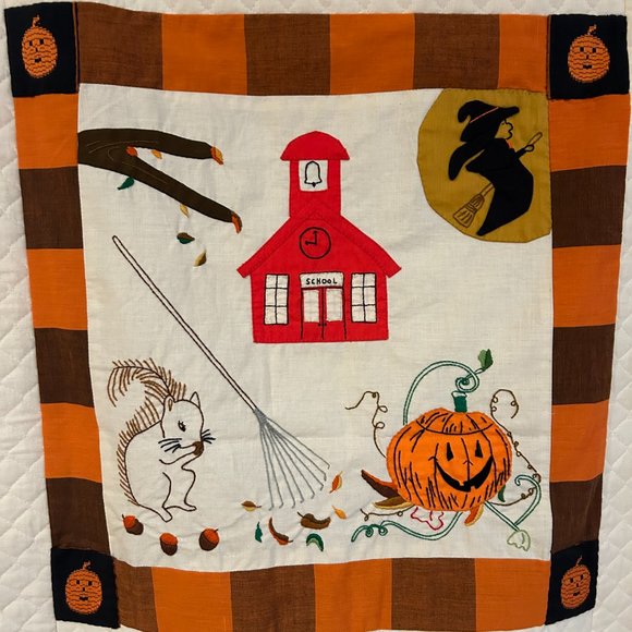 Halloween Applique, Embroidery, and Patchwork Lap Quilt - Picture 8 of 15